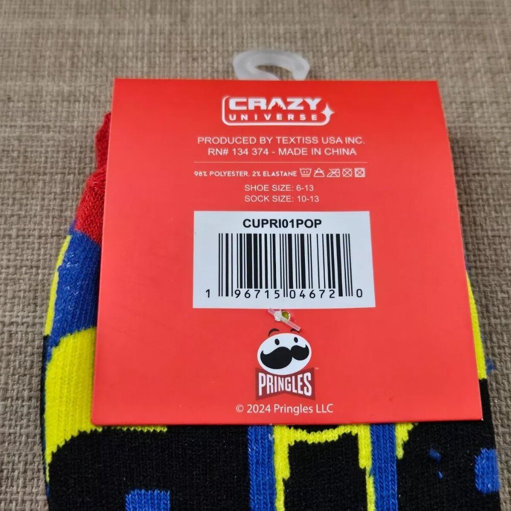 Pringles Men Socks Multi Color Crew Socks Size 10-13 Adult New - Picture 8 of 8